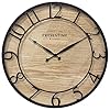 PresenTime & Co 21" Farmhouse Series Wall Clock, Cottage Style, Vintage Design, Oil Rubbed Bronze
