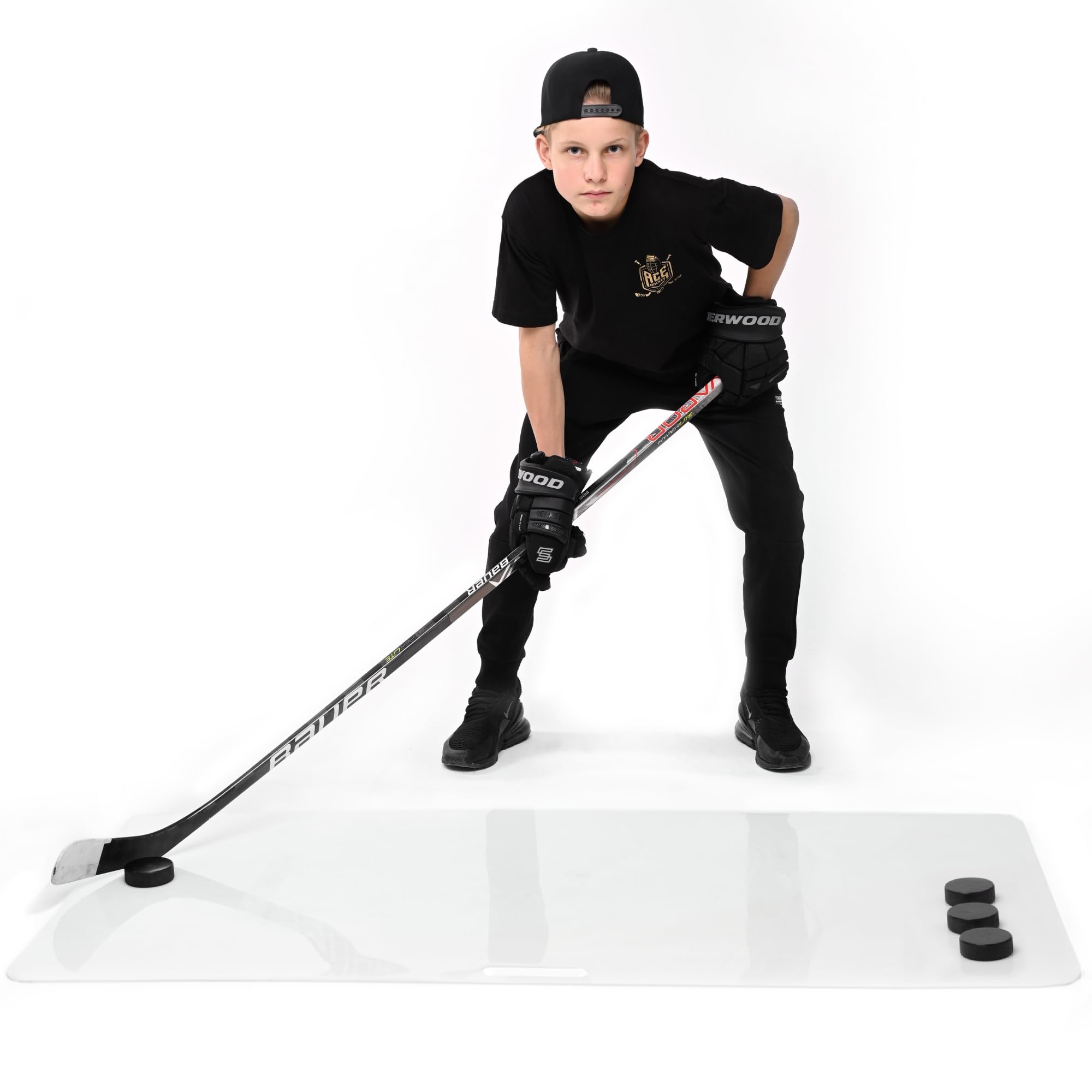 ACE HOCKEY Shooting Pad 30” x 60” - Real Ice Feel Synthetic Ice Mat for Hockey Training