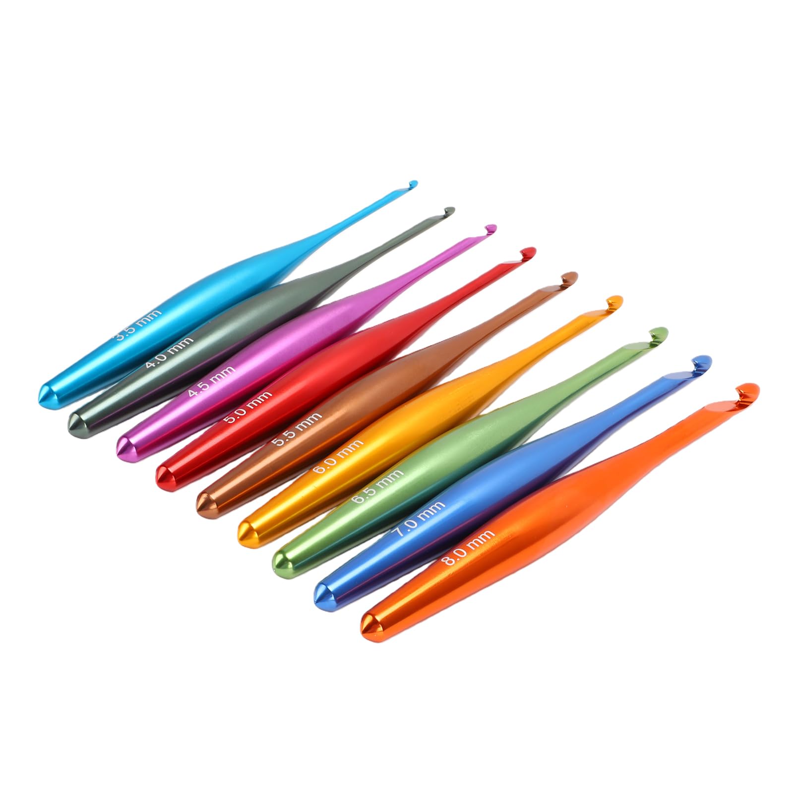 Xiuganpo Juego de Agujas de Ganchillo, 9 Tamaños de 3,5 Mm a 8 Mm Kit de Ganchillo Ergonómico para Principiantes, Agujas de de Aluminio con Bolsa de Almacenamiento para Manos Artríticas
