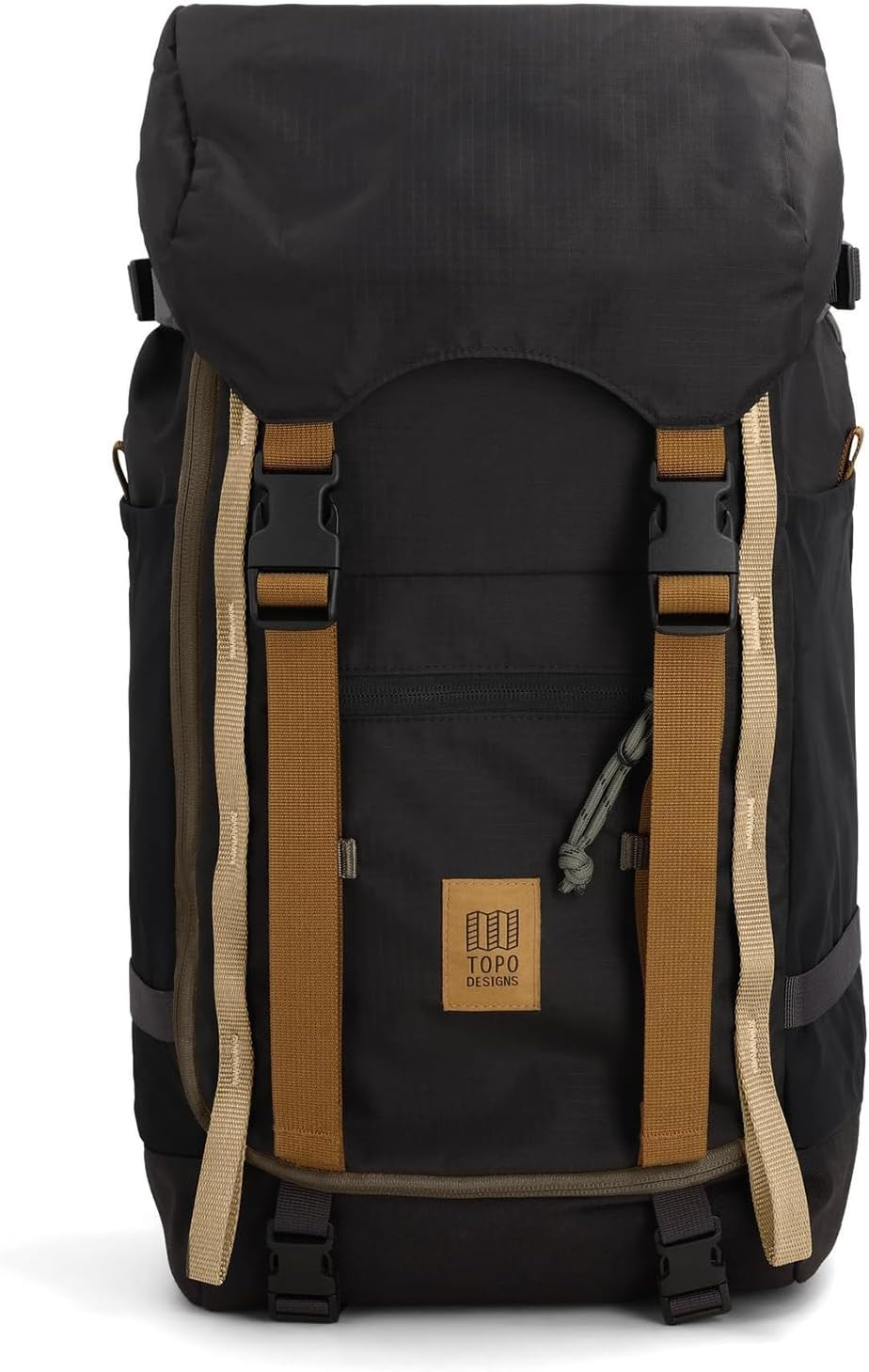 Topo Designs Rover Trail Pack 22L, Molded Back Panel, Waist Belt, Water Bottle Pockets, Bluesign Approved (Black/Neutral)