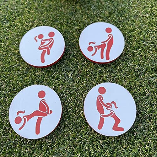 Golf Ball Marker, Golf Ball Markers Adult Humor Set, Adult Golf Ball Markers for Men, Funny Golf Ball Markers, Funny Golf Gifts,for Gardens, Trees, Porches, Grasslands(4pcs) Cover