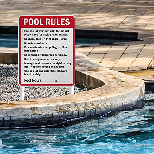 Señal de Reglas para Piscina de Aluminio 30 x 24 in miniatura 3
