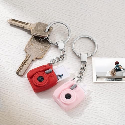 Miniatura 2 de Llavero de mini cámara con foto personalizada, regalos para amigos, amantes de niños, llaveros personalizados para fotos para mujeres, llavero