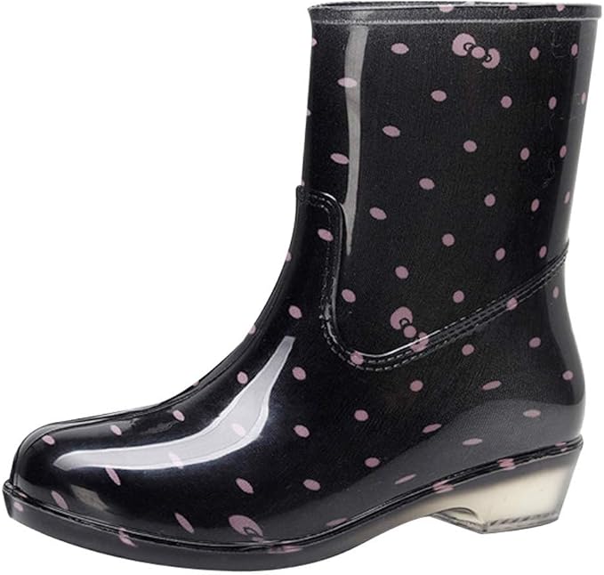Botas de lluvia cálidas para mujer, zapatos de agua antideslizantes