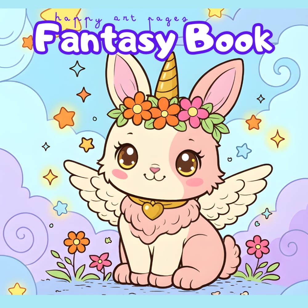 Fantasy Book Coloring Book: A Fantasy Coloring Book for All Ages, Full of Unicorns, Fairies, and Magic