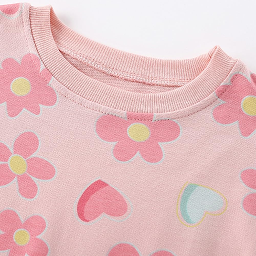 KISBINI 幼児 女の子 レインボースウェットシャツ コットン クルーネック 服 赤ちゃん 女の子用