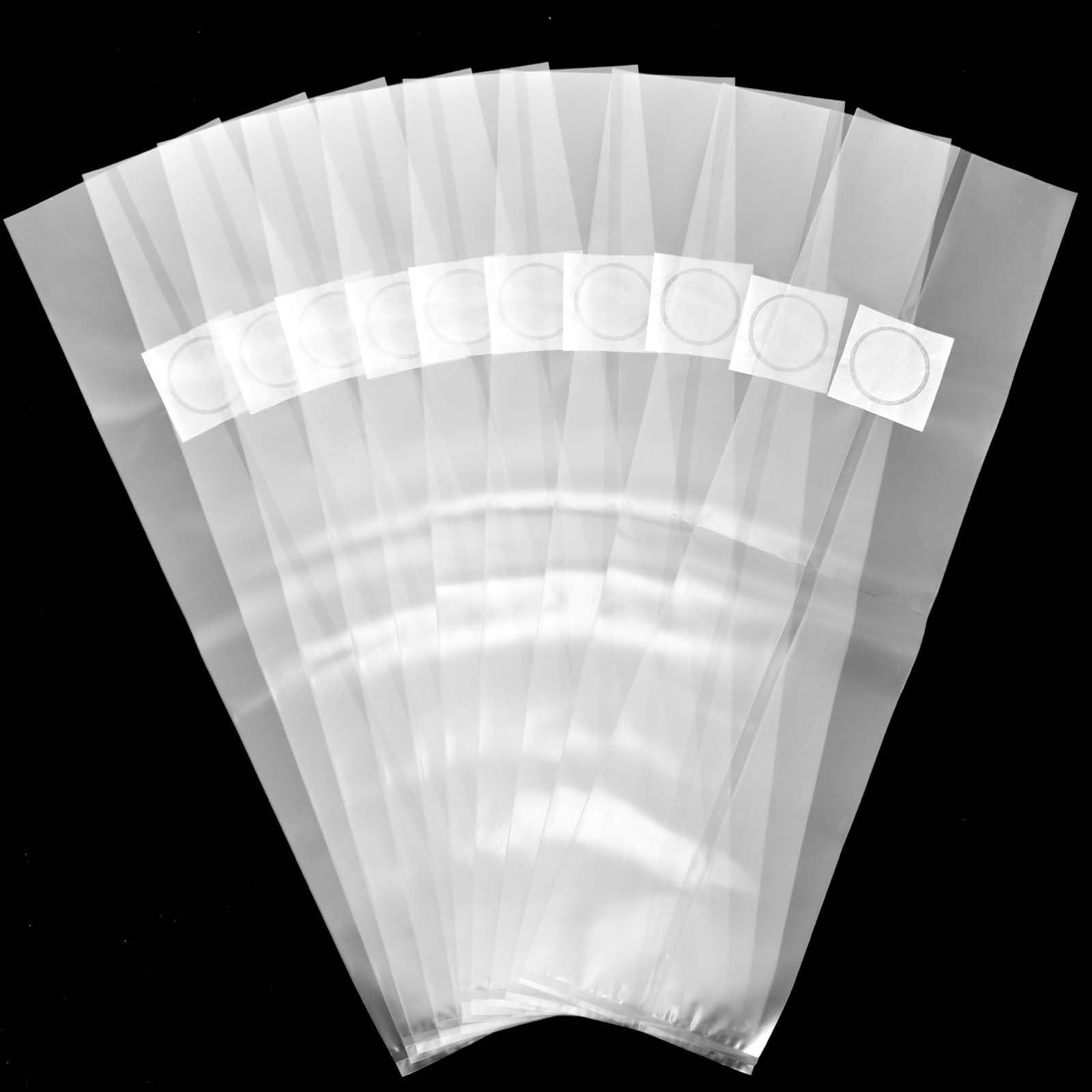 10 Pieces Mushroom Growing Bags, 25 x 50 cm PP Mushroom Spawn Grow Bag, 0.5 Micron Filter, 0.05 mm Thick, Mushroom Growing Accessories