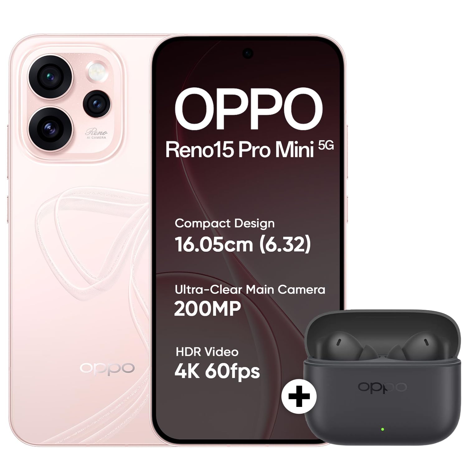 OPPO Reno15 Pro Mini 5G Smartphone 12+256GB Pink, 6.05-inch Screen 120Hz AMOLED Display, 6200mAh Battery, 80W Fast Charging, 50MP & 200MP Camera, MediaTek Dimensity 8450 Platform, IP69-image-14