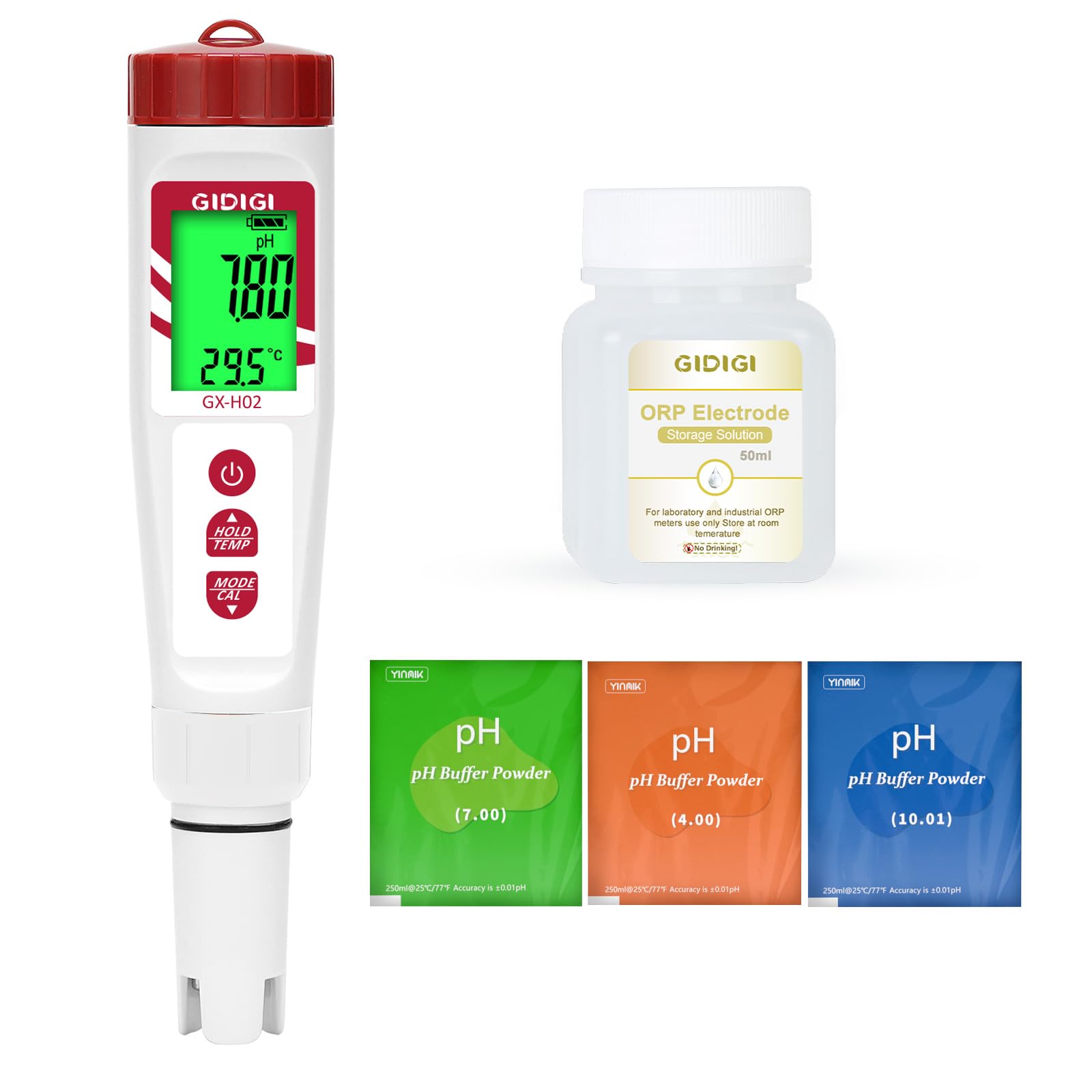 Probador de Hidrógeno de Agua Hidrogenada y Medidor ph Agua Potable, Medidor H2 y ORP de Agua 4 en 1, Medidor de Agua Hidrogenada para Botella de Agua de Hidrógeno, Agua Potable, Hidropónica