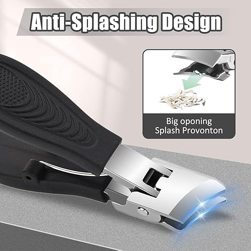 Miniatura 3 de Cortaúñas inclinadas antisalpicaduras con apertura de mandíbula ancha, cortador de uñas resistente con mango cómodo, perfecto para cortaúñas de los