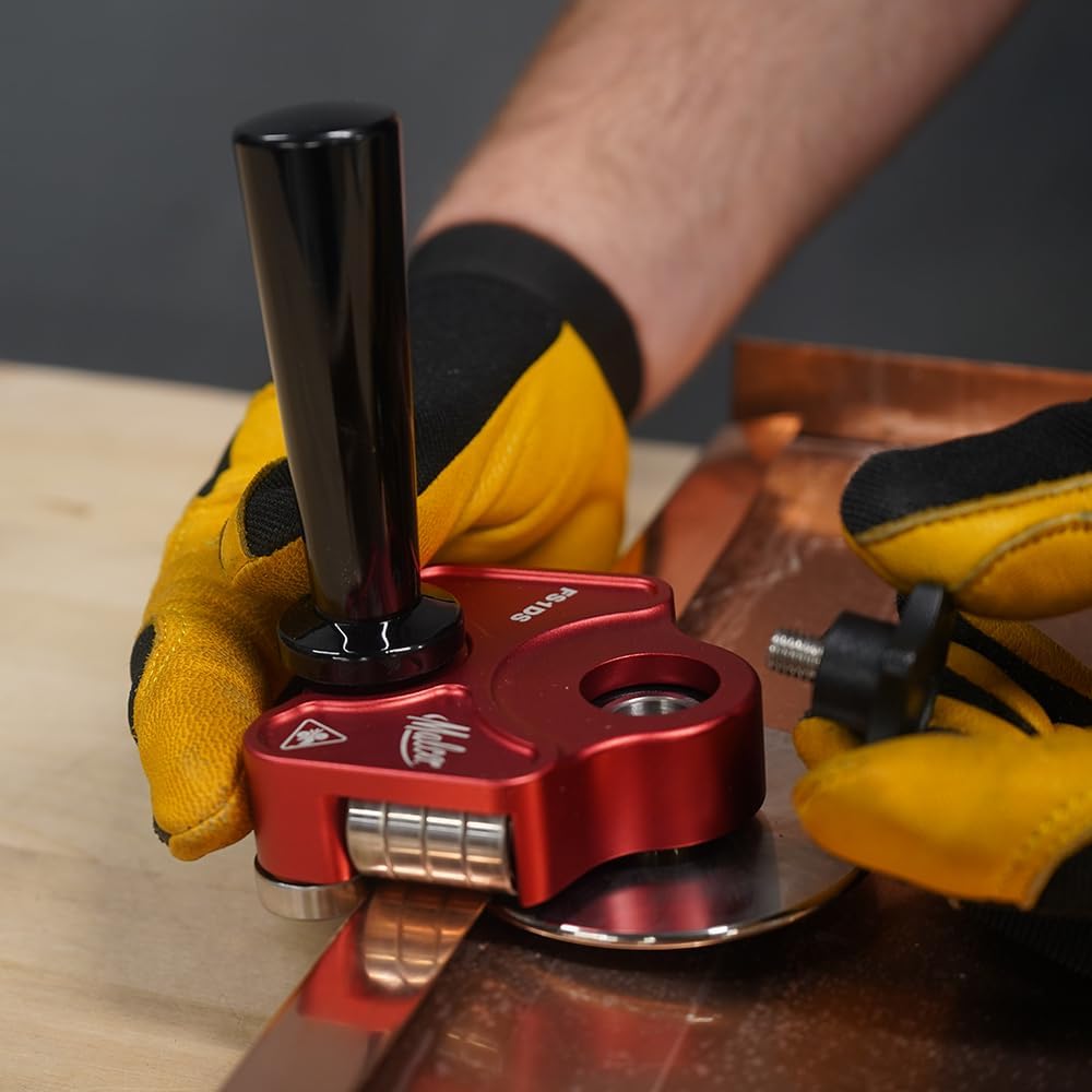 Malco FS1DS 1 Station Metal Disc Bender | Sheet Metal Roller Tool | Sheet Metal Disc Bender| Metal Roofing Tool | 5/16" - 1 1/8" Curved or Straight Bends (Small)