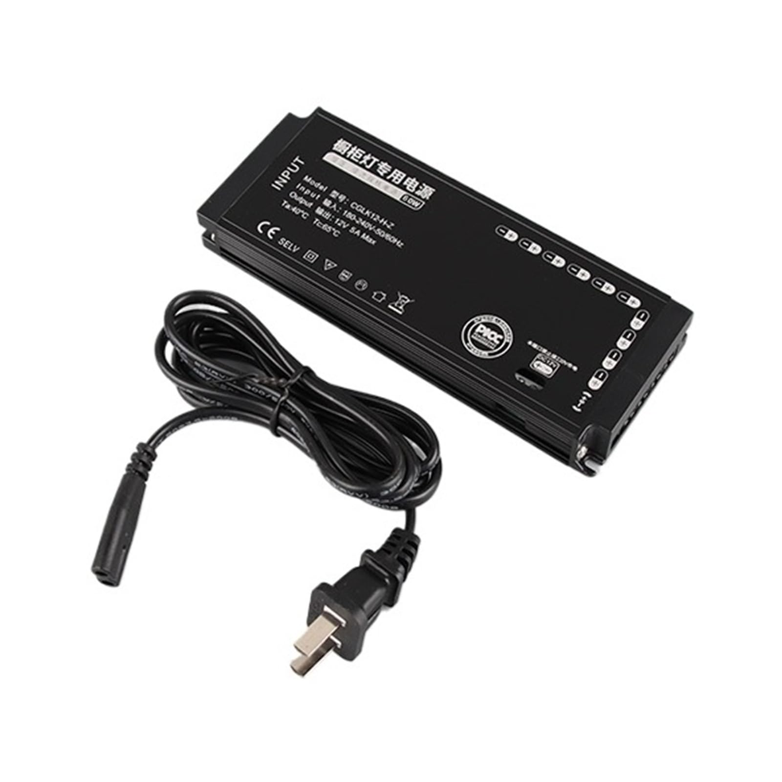Alimentatore per illuminazione mobili | Uscita: 12V; Caratteristiche: Controllo a sensore(DC12V-60W-10 ports)