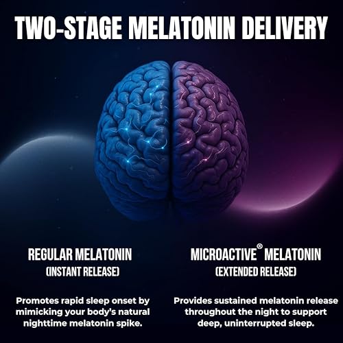 Miniatura 2 de Ayuda extra fuerte para dormir para adultos con melatonina microactiva de liberación prolongada, Ashwagandha, L-teanina y 5 ingredientes naturales
