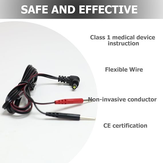4× TENS Unit Leads 2.5mm to 2.0mm Pin for Electrode, 125cm Long Cable