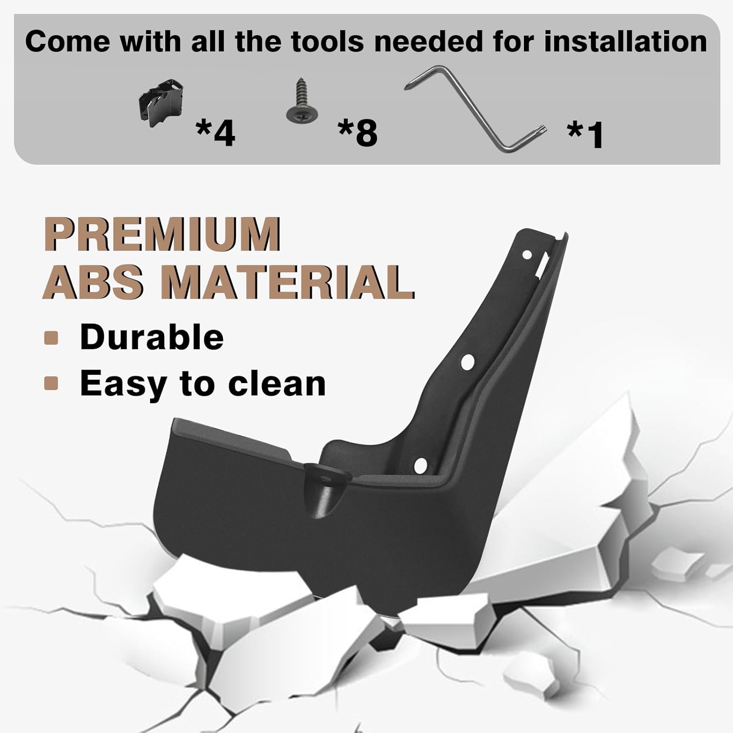 Muslogy Mud Flaps Splash Guards Compatible with 2024-2026 Hyundai Sonata Accessories Front and Rear Mudguards 4PCS ABS Material All Weather No Drilling Fender Kit with Hardware (Won't Fit N Line)