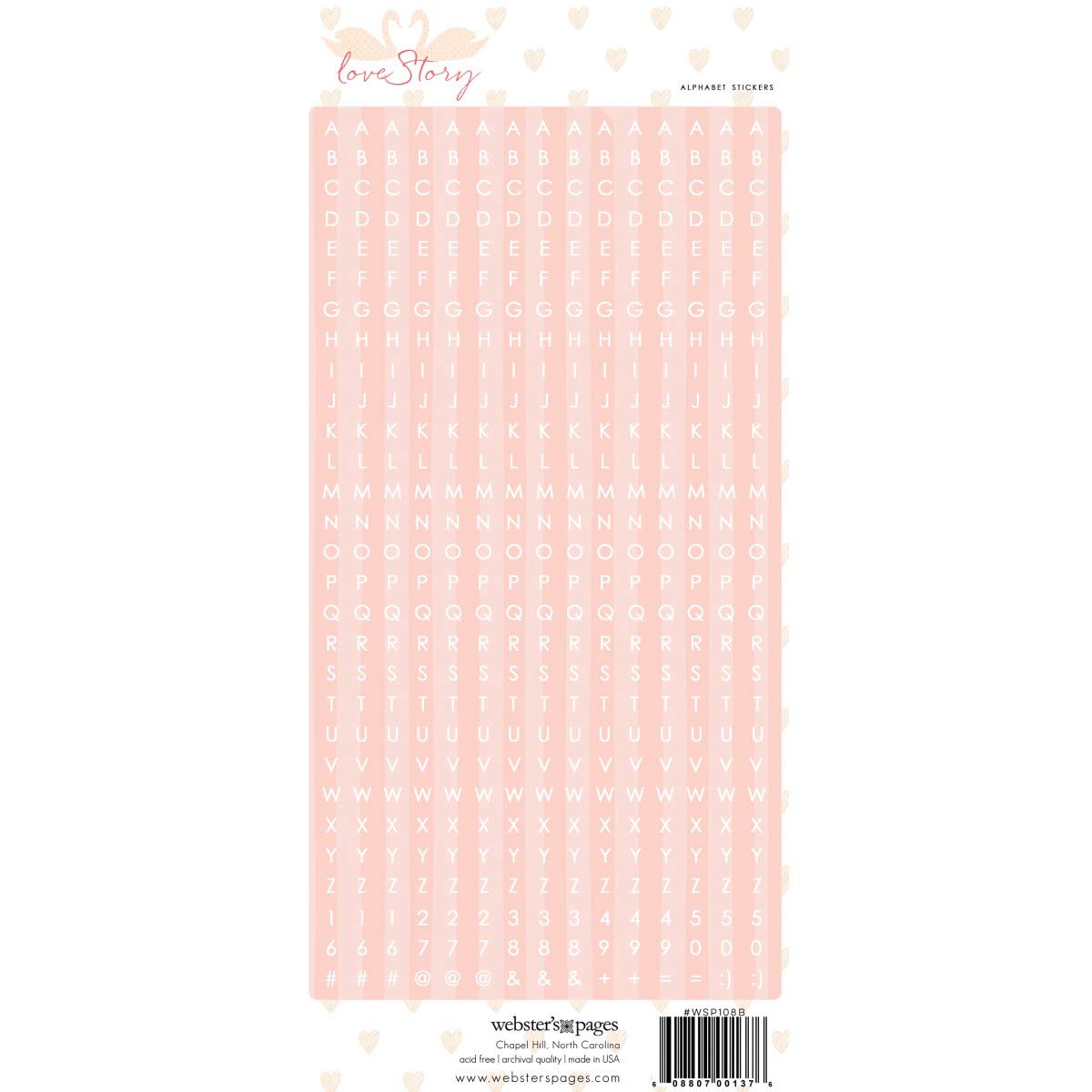 Webster's Pages Pink 'Love Story' Little Letter Stickers (WSP108B)