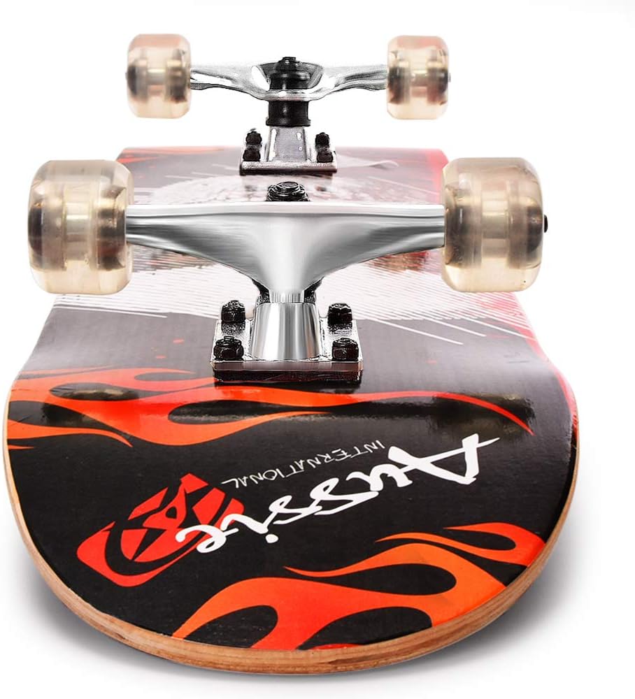 ChromeWheels 31 inch Skateboard Double Kick Skate Board Cruiser Longboard 8 Layer Maple Deck Skateboards for Kids and Beginners