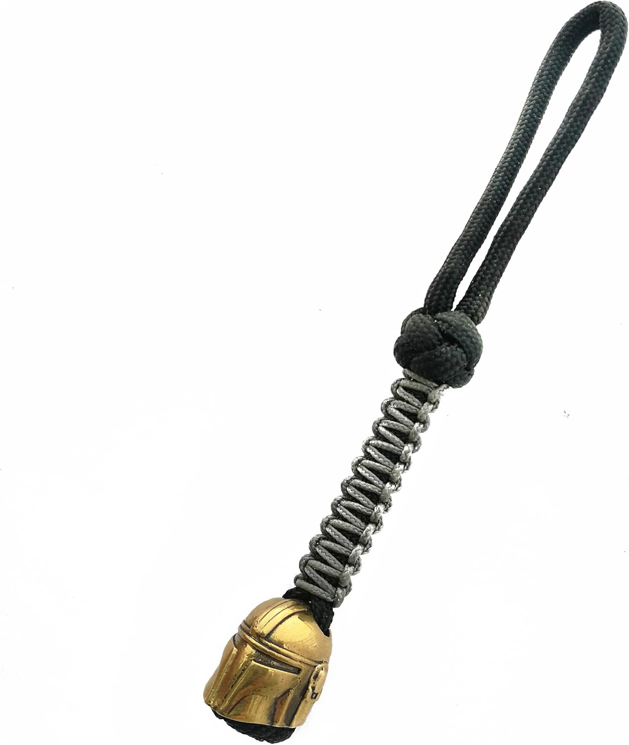 CooB EDC Paracord Knife Lanyard with Unique Hand-Casted Solid Metal Paracord Bead Pendant Knight, Warrior Collection. Hand Made Custom Lanyards (Bounty Hunter Helmet)