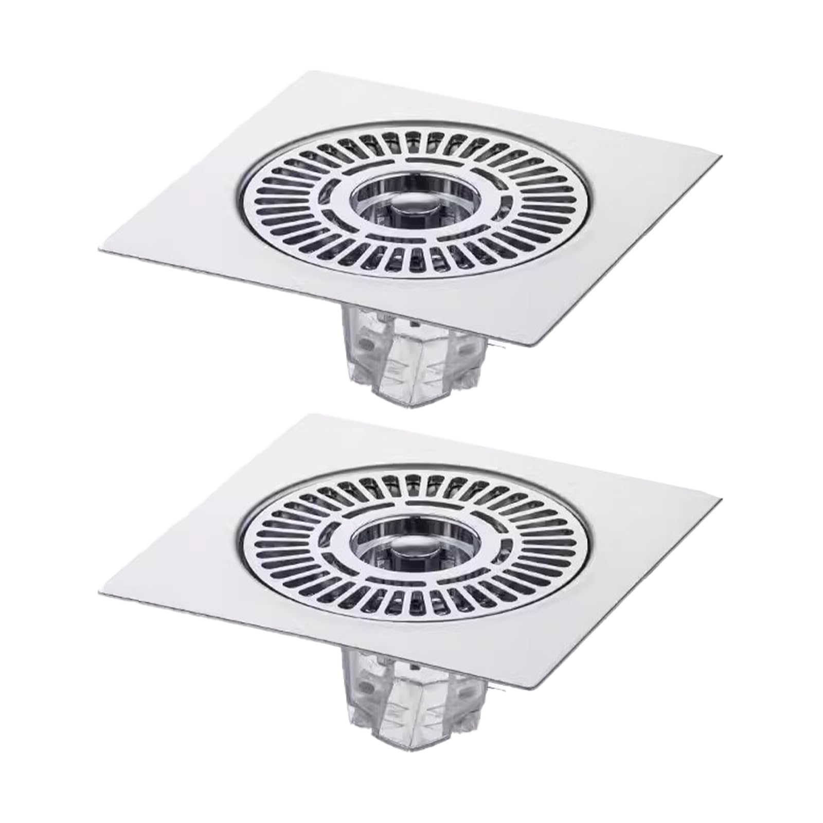 2Pcs Shower Floor Drain AntiOdor Stainless Steels Strainer Hair Catcher for Home Bathroom Kitchen Balcony Garage AntiBlocking Strainer Bathtub Ground Leakage Hair Catcher Easy Install