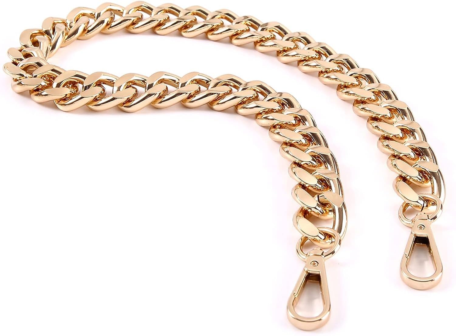 WOMGKDA 25 Inch Chunky Metal Chain Purse Handle Replacement Shoulder Strap for Handbag Crossbody Bag, Gold