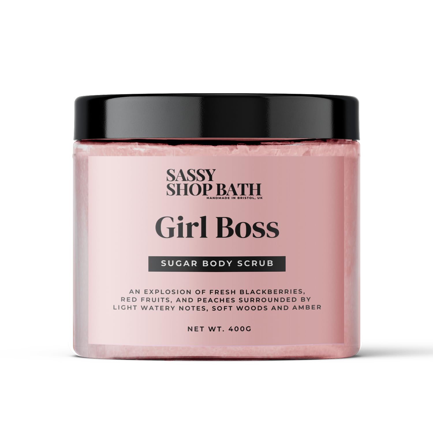 Sassy Scents - Sugar Body Scrub, Girl Boss - Gentle Exfoliation & Long-lasting Hydration, With an Uplifting Fragrance - For Soft, Smooth, & Radiant Skin - 400g