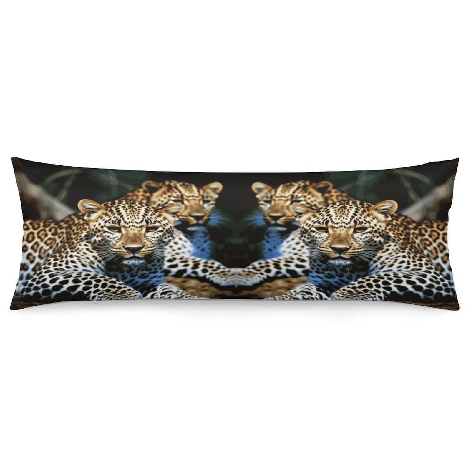 Leopard Pillow Case Soft Breathable Long Pillowcover Pillow Protector Suitable for Sofas Car Chairs and Any Room