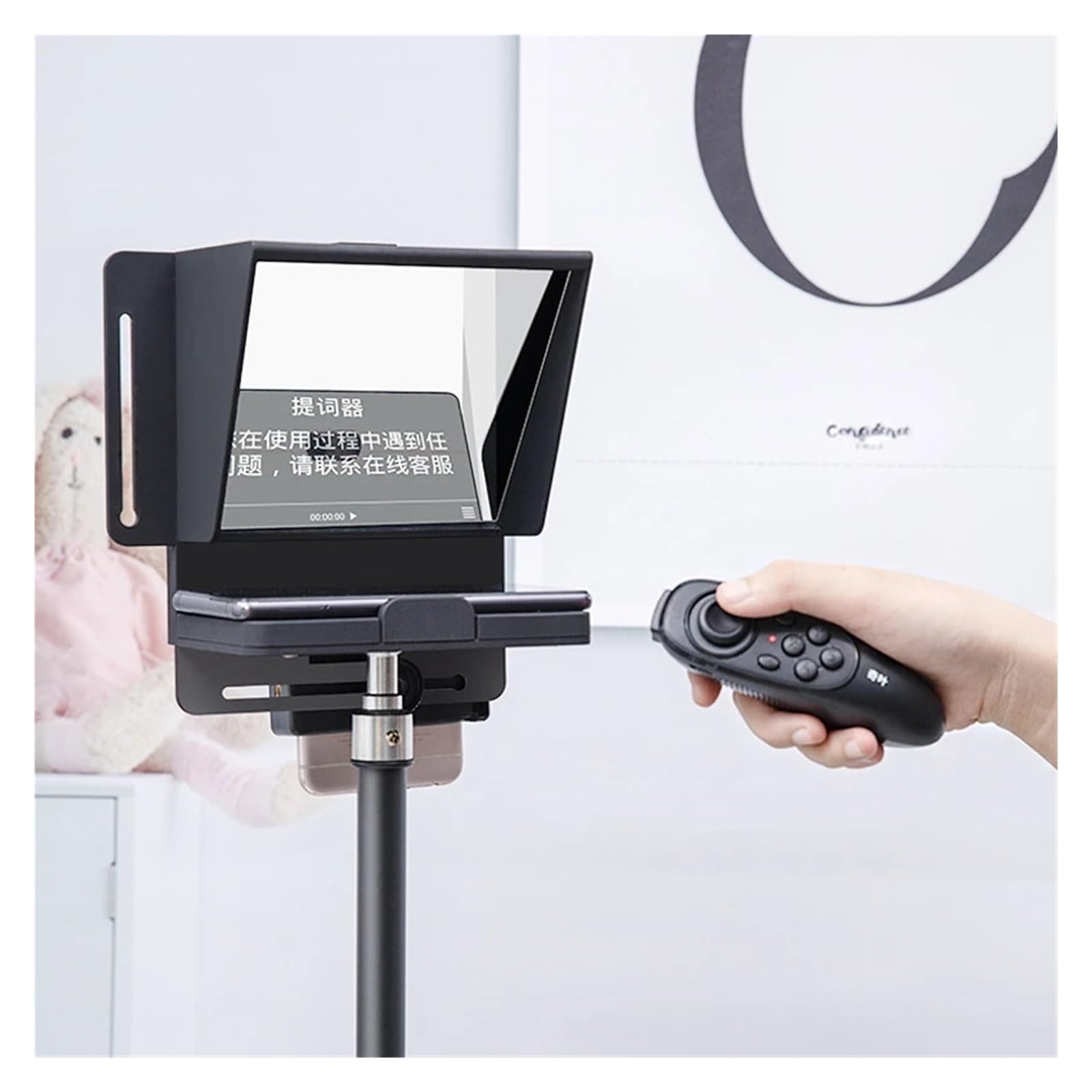 Teleprompter, Tablet-Telefone Prompting Interview Prompter Reader for Mobile DSLR-Kamera-Live-Aufzeichnung, Online-Lehre Live-Streaming(for Phone Shooting)