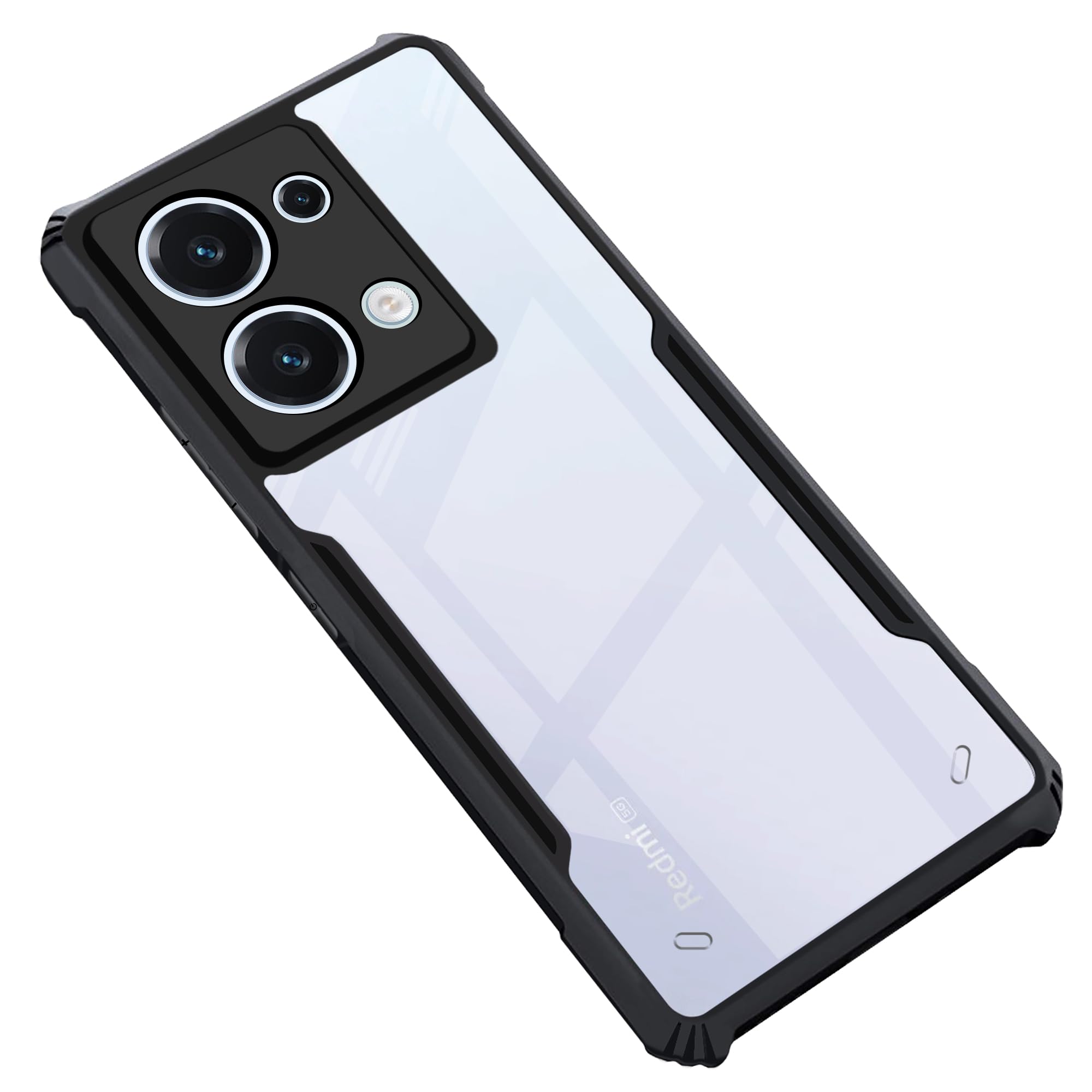 CEDO Redmi Note 13 Pro (5G) Back Case Cover | Camera Protection Shockproof Bumper-Edge | Acrylic Crystal Clear 360 Degree Protection TPU+PC | Transparent Eagle Back Case Cover (Black) (B0D7MQF63B) Amazon Price History, Amazon Price Tracker