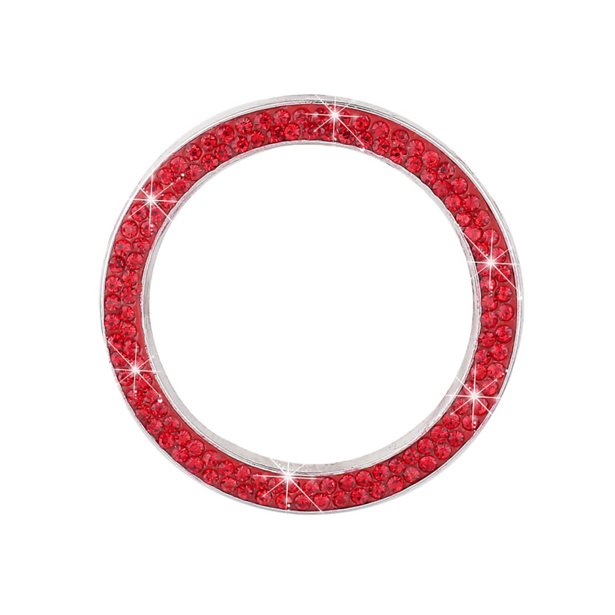 Cabilock 5 Bouchons de Valve de Pneu Décoratifs Anneau de Bouton de Démarrage, Strass Rouge, Anti-poussière pour Voiture et Moto