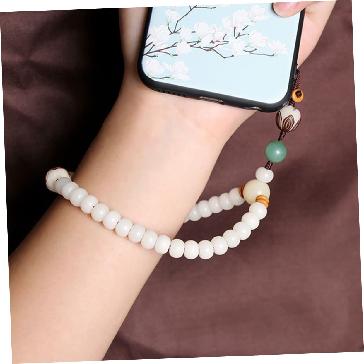 Mikikit 2 Pezzi Di Catena Per Cellulare Da Uomo E Da Donna Corda Di Perle Bianca