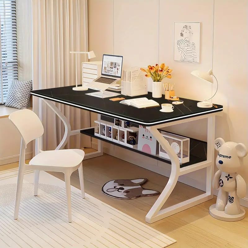 オフィス用小型コンピューターデスク：寝室用、白い化粧台デスク収納