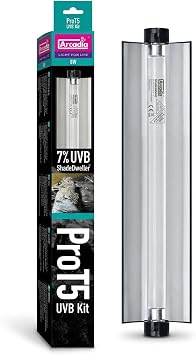 Arcadia T5 UVB Reptile Light Fixture Kit 12" Long 8 Watts 7% UVB ShadeDweller Complete UVB Light for Reptiles, Turtles, Snake, Bearded Dragon Lamp, Long Lasting Easy to Use Professional Lighting