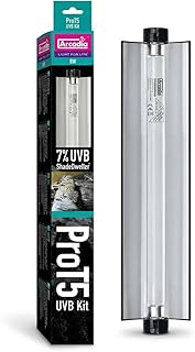Arcadia T5 UVB 파충류 조명 기구 키트 30.5cm(12인치) 길이 8와트 7% UVB ShadeDweller - 파충류, 거북이, 뱀, 수염 난 드래곤 램프를 위한 완벽한 UVB 조명, 오래 지속되고 사용하기 쉬운 전문 조명