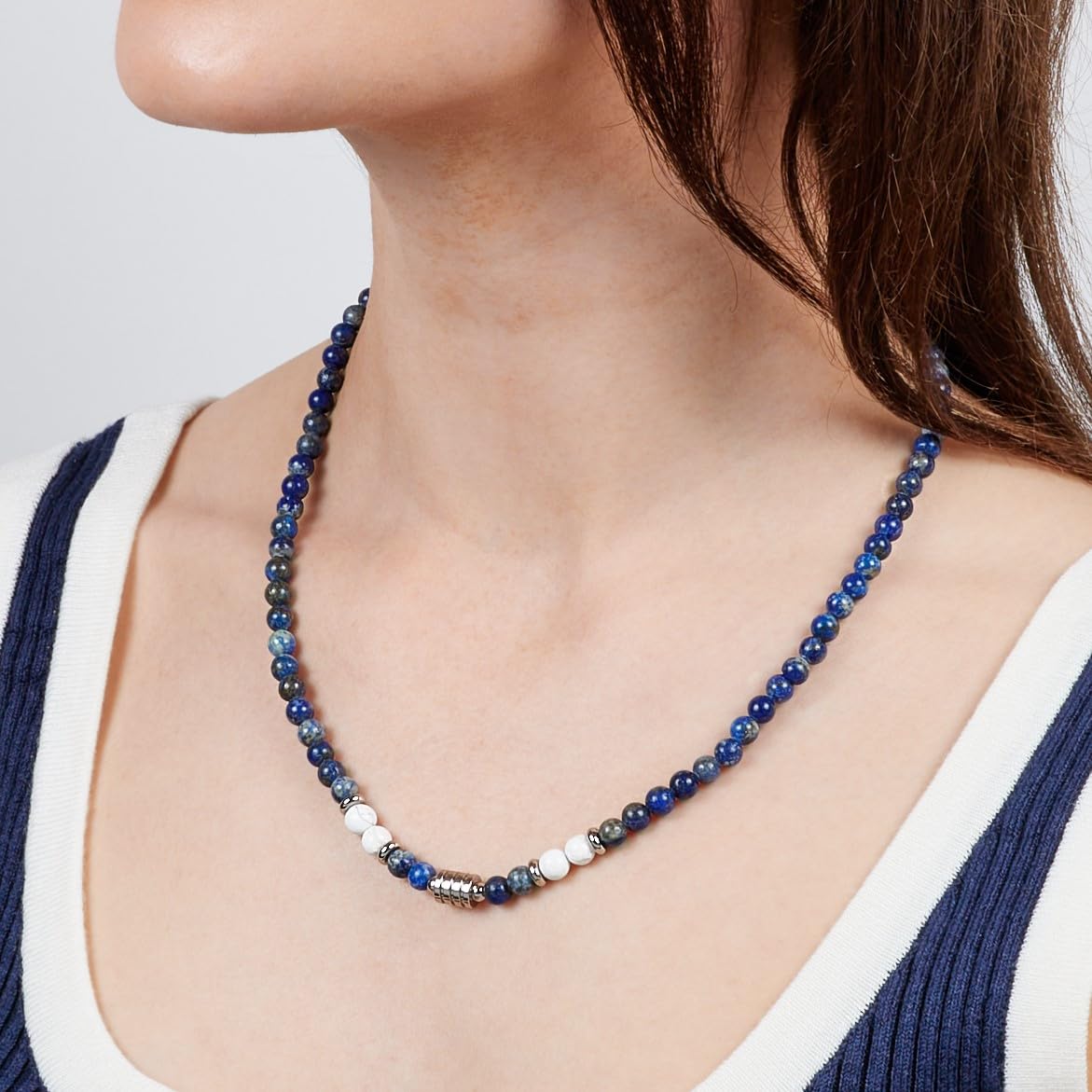 Handmade Mens natürlichen Edelstein Perlen Halskette Kette | natürliche Edelsteine Healing Crystal Schmuck für Männer und Frauen