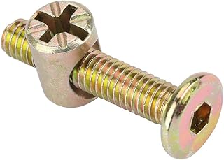 10Pcs M6x110mm Flat Head Hex Socket, Stainless Steel Flat Head Hex Socket with Cross Nut Hammer, Bolt Fastener Assortment Kit for Furniture Cots Beds Crib and Chairs