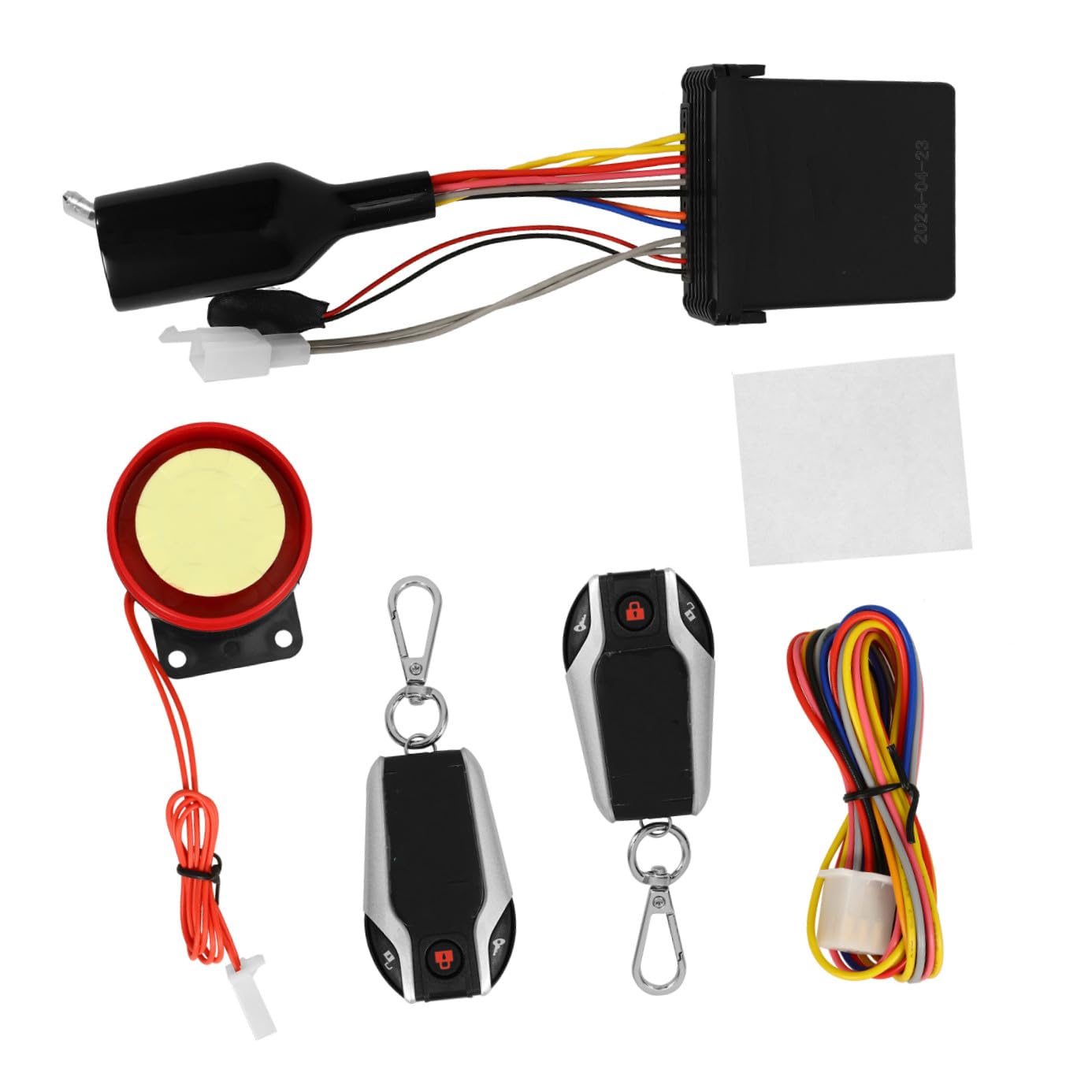 Kit di Allarme Antifurto per Motociclette con Blocco Motore Automatico, Telecomando Incluso, Plastica Resistente e Funzione di Sicurezza Avanzata per Moto