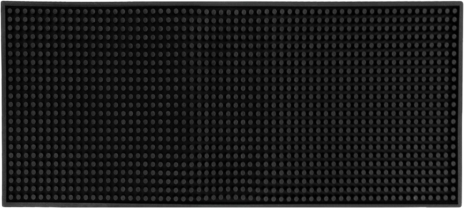 50x20CM Bar Service Mat, Non Slip Polyvinyl Chloride Bar Mat Drink Coasters Leakproof for Bar Kitchen,Black