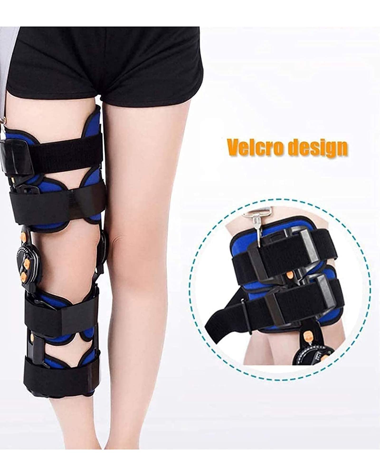 Ortesis de rodilla con bisagra Soporte de fijación de articulación de rodilla extraíble, rodilleras de rehabilitación de fractura de menisco de ligamento de órtesis de aleación de titanio y magnesio