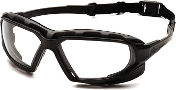 Pyramex Safety Highlander XP Eyewear, Black-Gray Frame/Clear Anti-Fog Lens