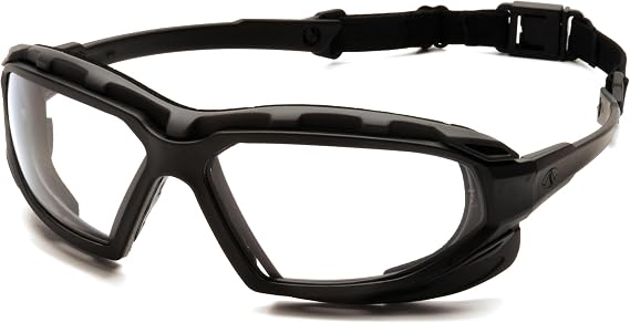 Pyramex Safety Highlander XP Eyewear, Black-Gray Frame/Clear Anti-Fog Lens