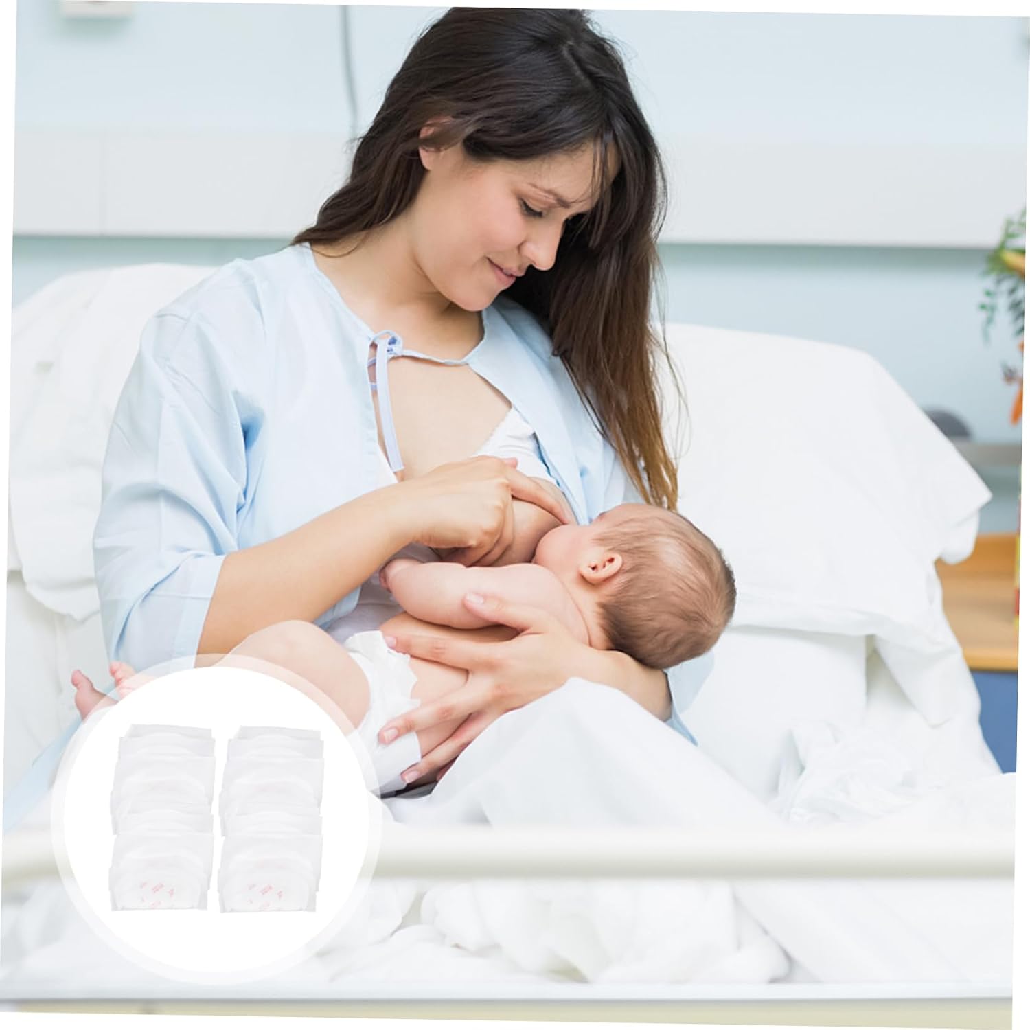 Yardwe 50 Pcs Disposable Breast Pads for Nursing Moms Leakproof Anti-Overflow Design Soft and Comfortable Breast Cushion for Breastfeeding Support