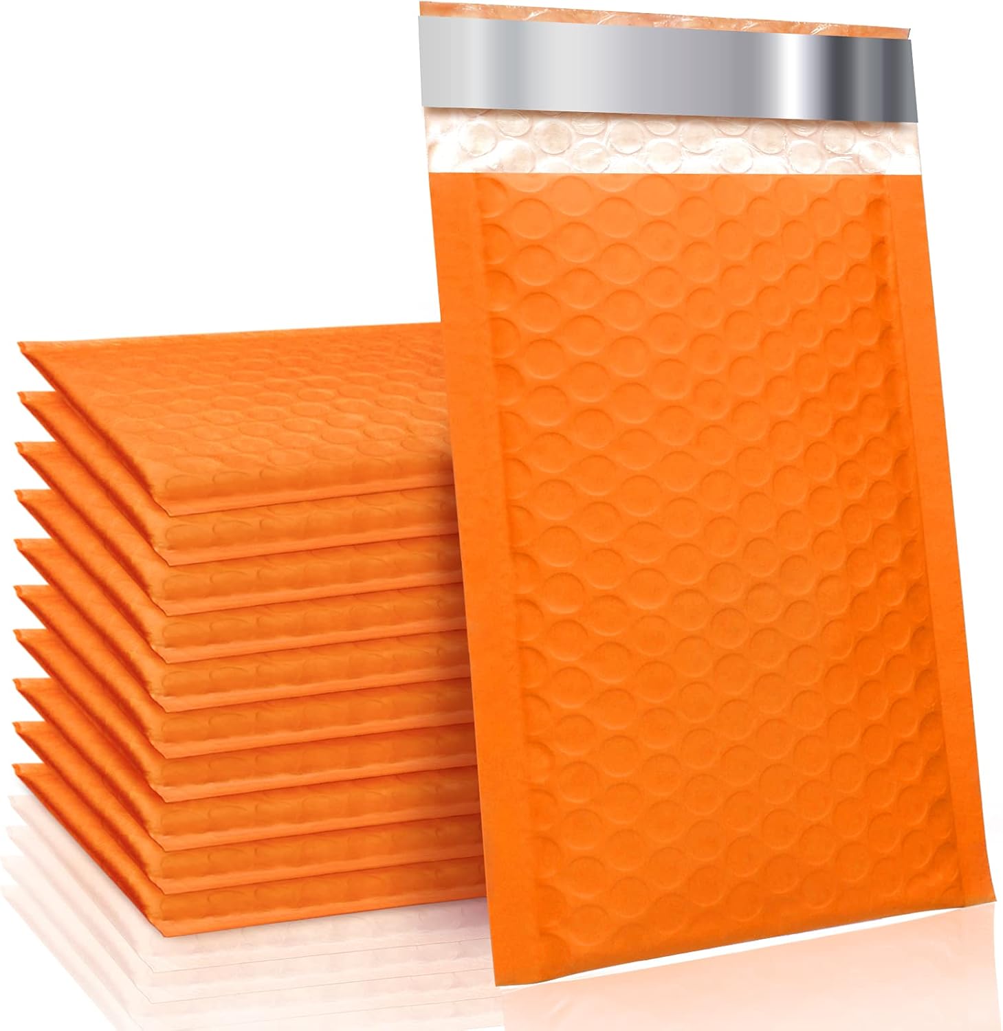 Amazon Com Tomvyter Poly Bubble Mailers 4x8 Padded Envelopes 000 50pcs Self Seal Shipping Envelopes Padded Packaging For Small Business Orange Matte Inside Size 4x7 Office Products