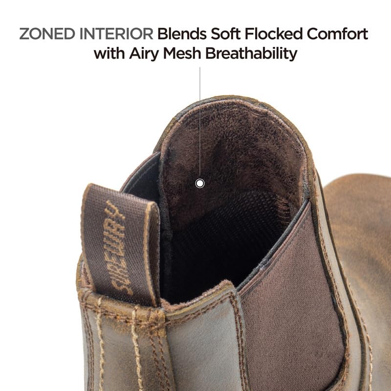 Image of SUREWAY Men's Western Chelsea Cowboy Boots | Square Toe, Slip On, Casual Dress Boots