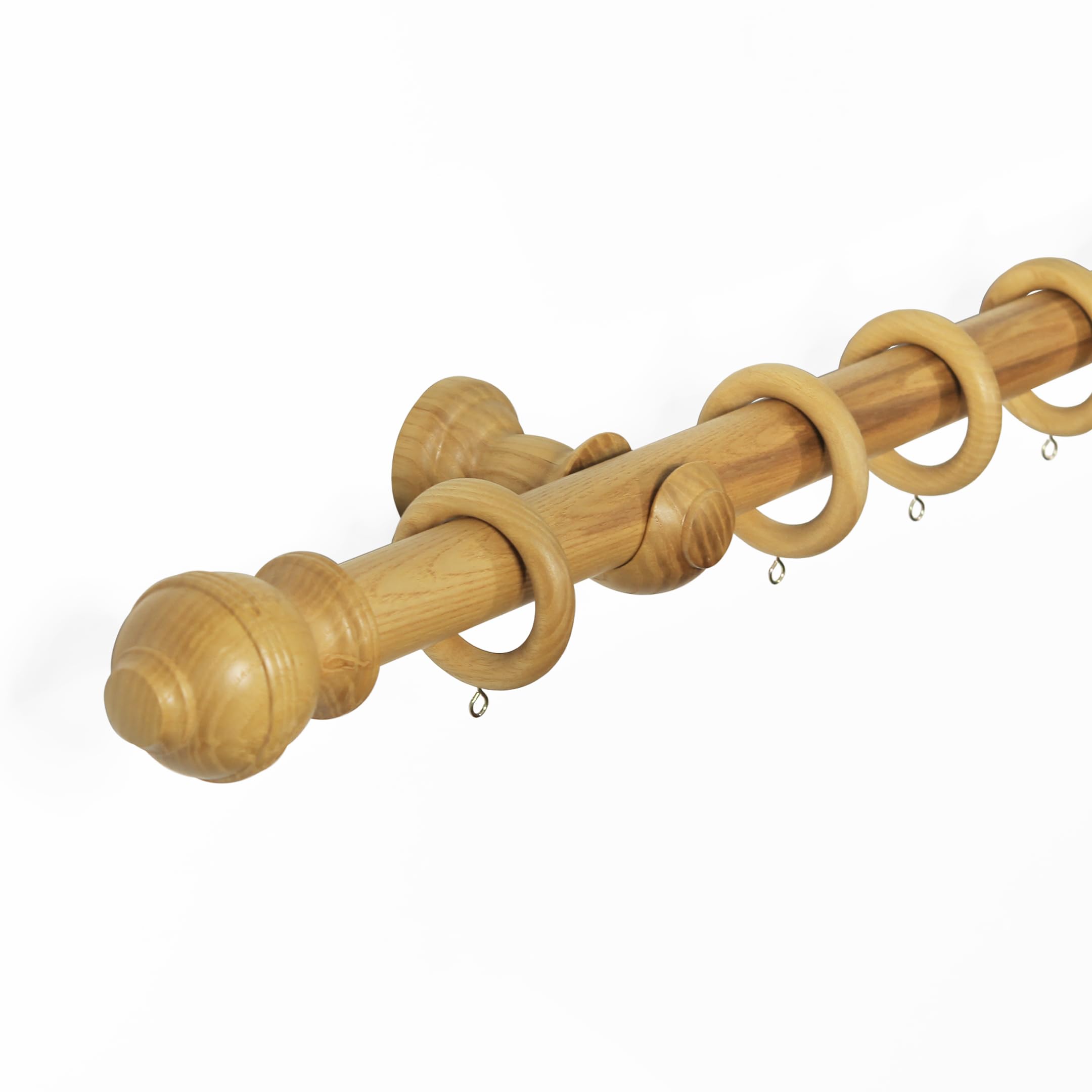 The Very Collection 33Mm Ribbed Ball Wood Curtain Pole 300Cm
