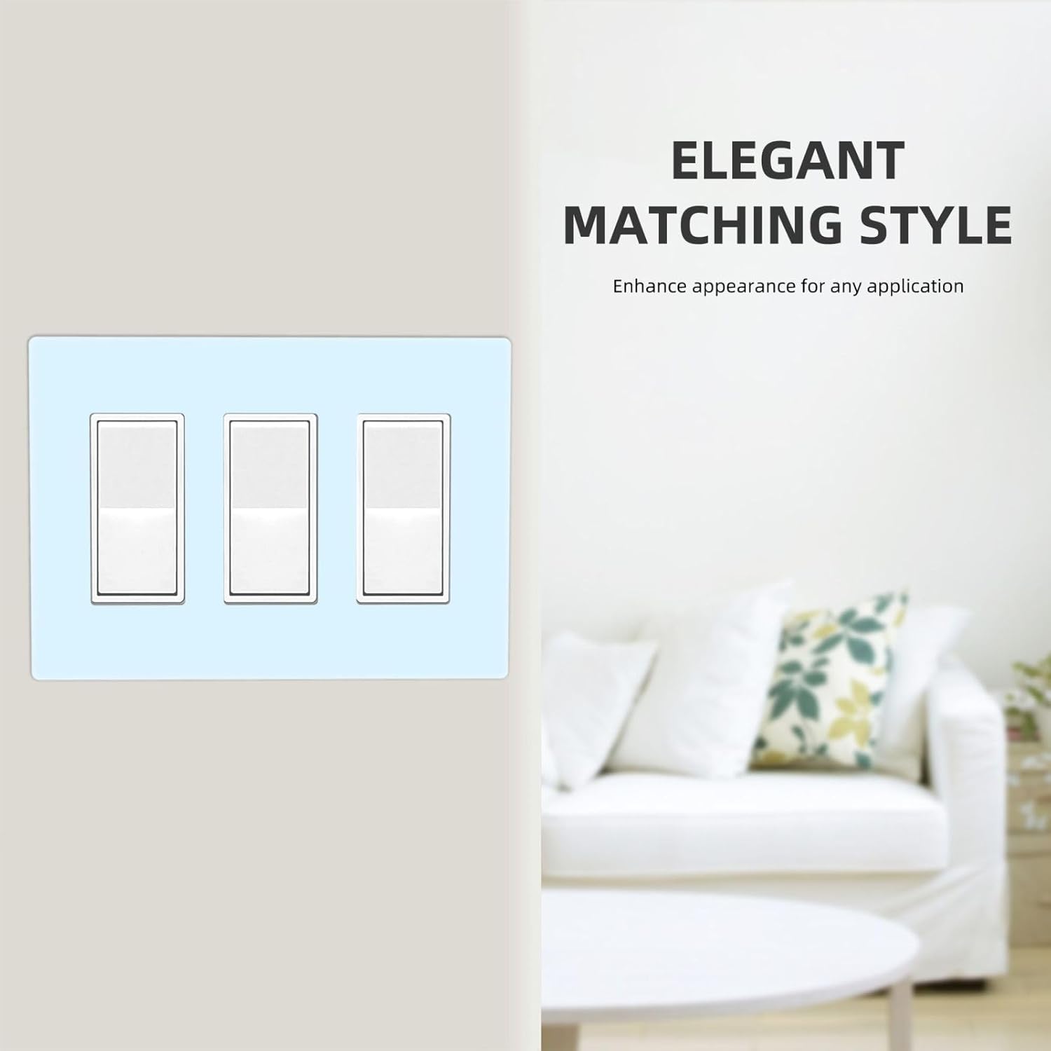 Aqua/Teal 3 Gang Triple Rocker/Decorator Light Switch Wall Plate Cover Decorative GFCI Electrical Faceplate Switchplate Dimmer