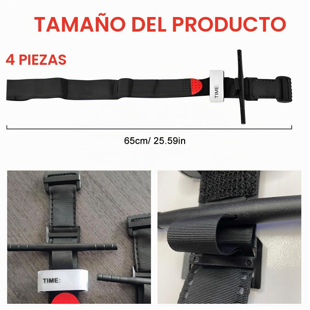 Lotvic Torniquete táctico de emergencia, 4 unidades de torniquete táctico negro para camping, senderismo, lucha, montañismo, deportes al aire libre (negro)