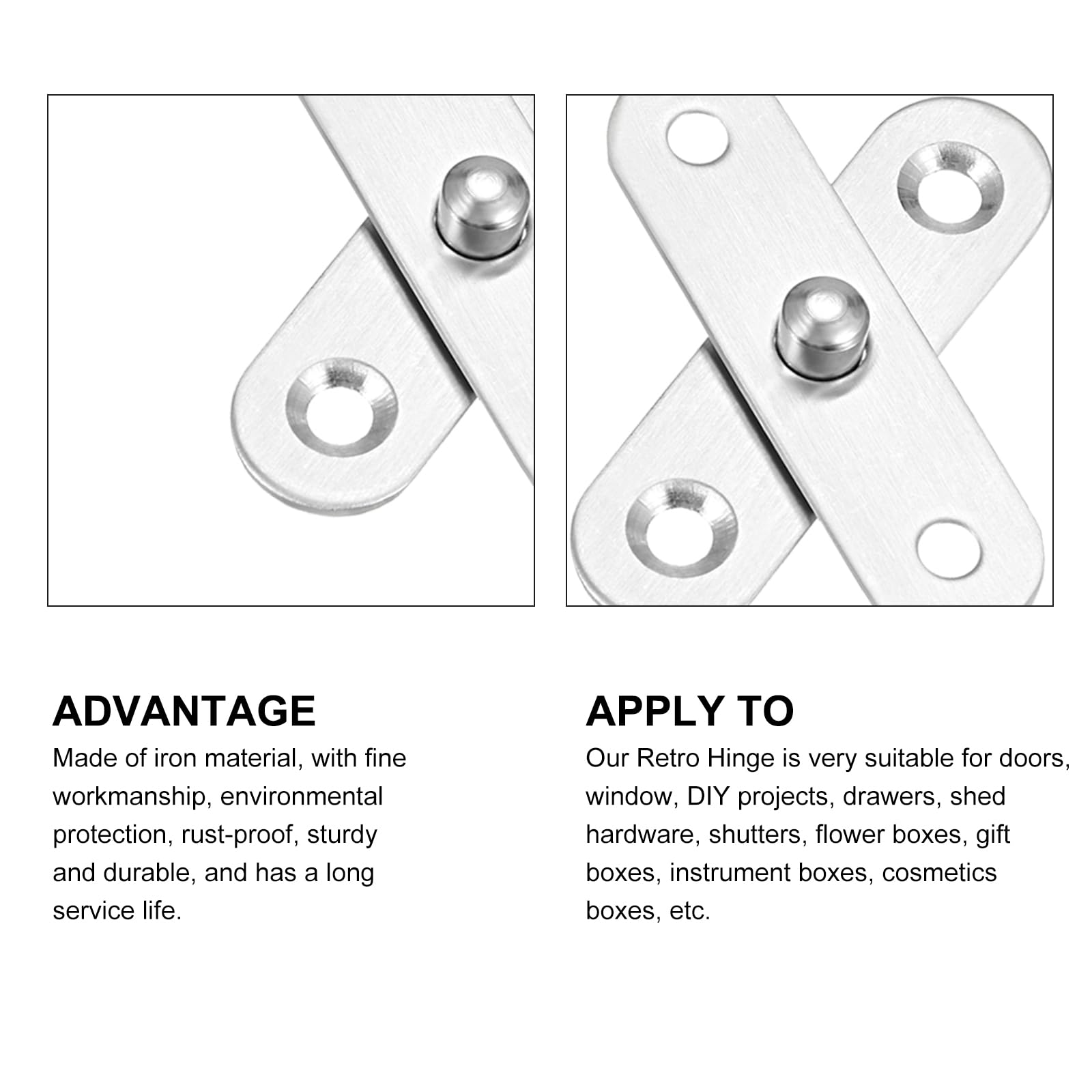 METALLIXITY 360 Degree Rotating Pivot Hinge (57 x 16mm) 8Sets, Stainless Steel Door Hinges - for Home Kitchen Gate Closet Cupboards - Image 4