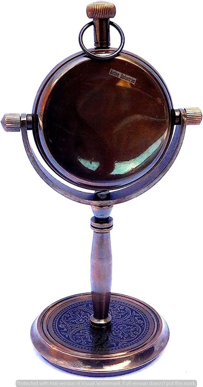 7" Inch Brass Antique Stand Table Clock with Antique Finish Nautical Office Table Clock - Brown