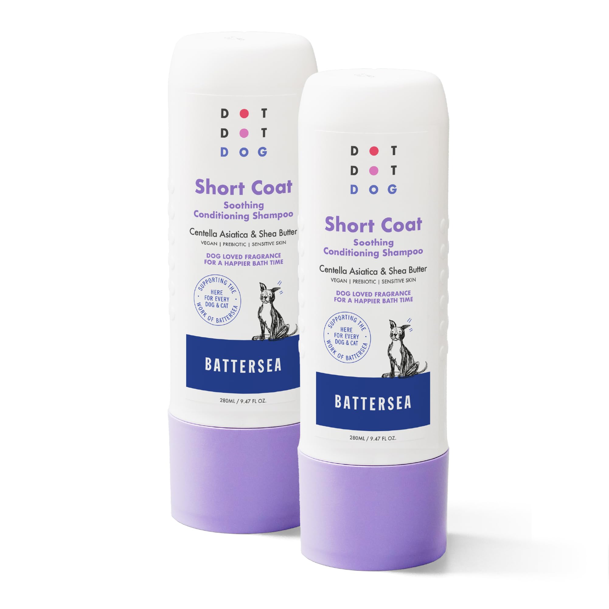 Dog Shampoo and Conditioner for Short Coats - Gentle, Hypoallergenic & Vegan, Low-Irritation Fragrance Dog Shampoo Sensitive Skin & Itchy Skin - Soft & Shiny Fur - 280ml x2