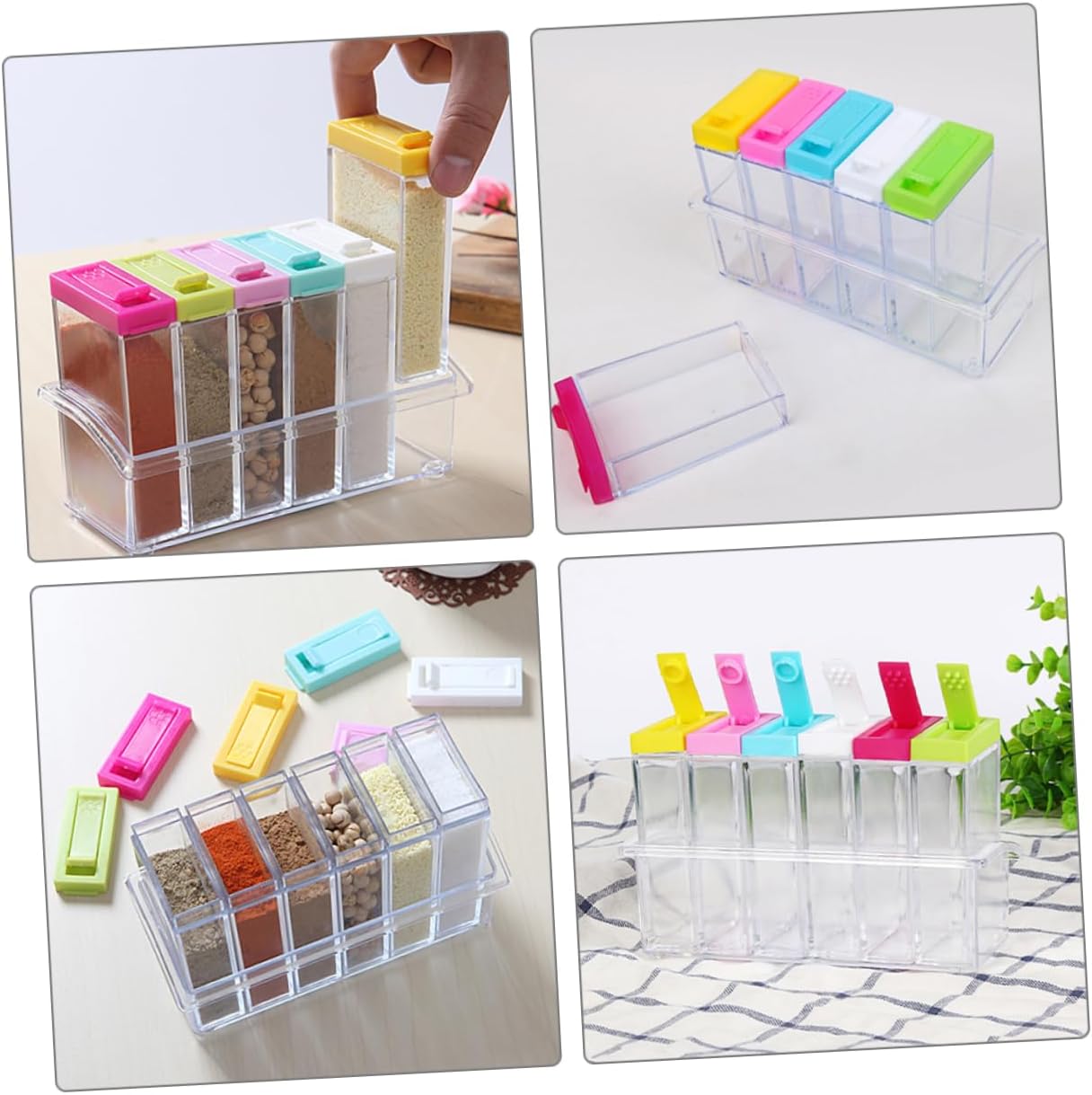 Seasoning Powder Jar Set Spice Storage Tight Seal Easy Identification Pepper Salt